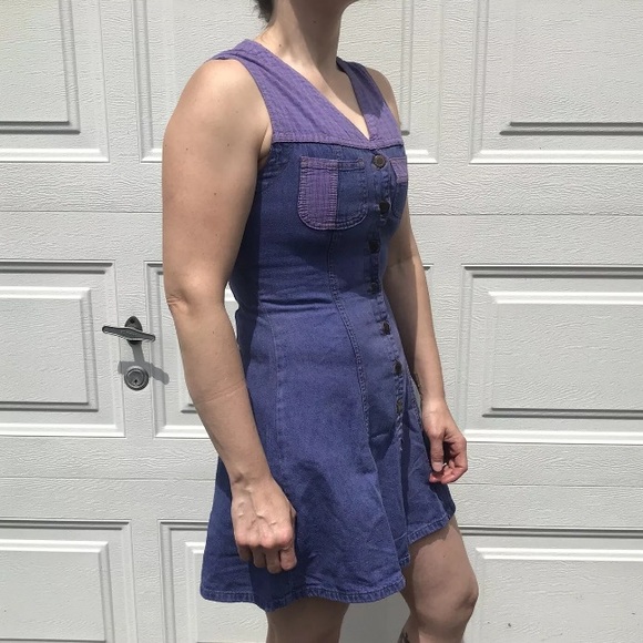 rad 90s PURPLE Nevada jeanswear vintage dress SMALL S vtg grunge kinderwhore - Picture 9 of 11